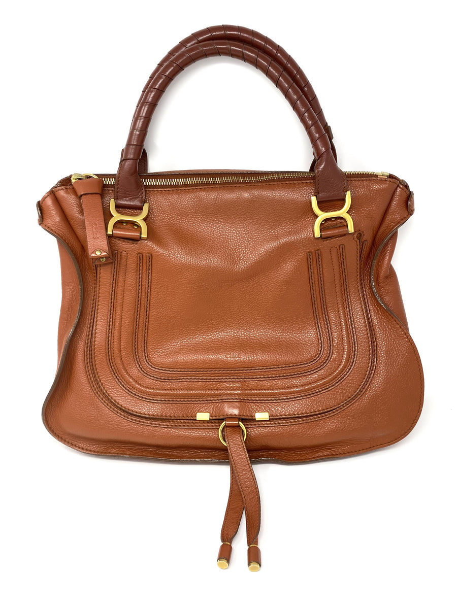 Chloé Large Marcie Grained Calfskin Leather Tote