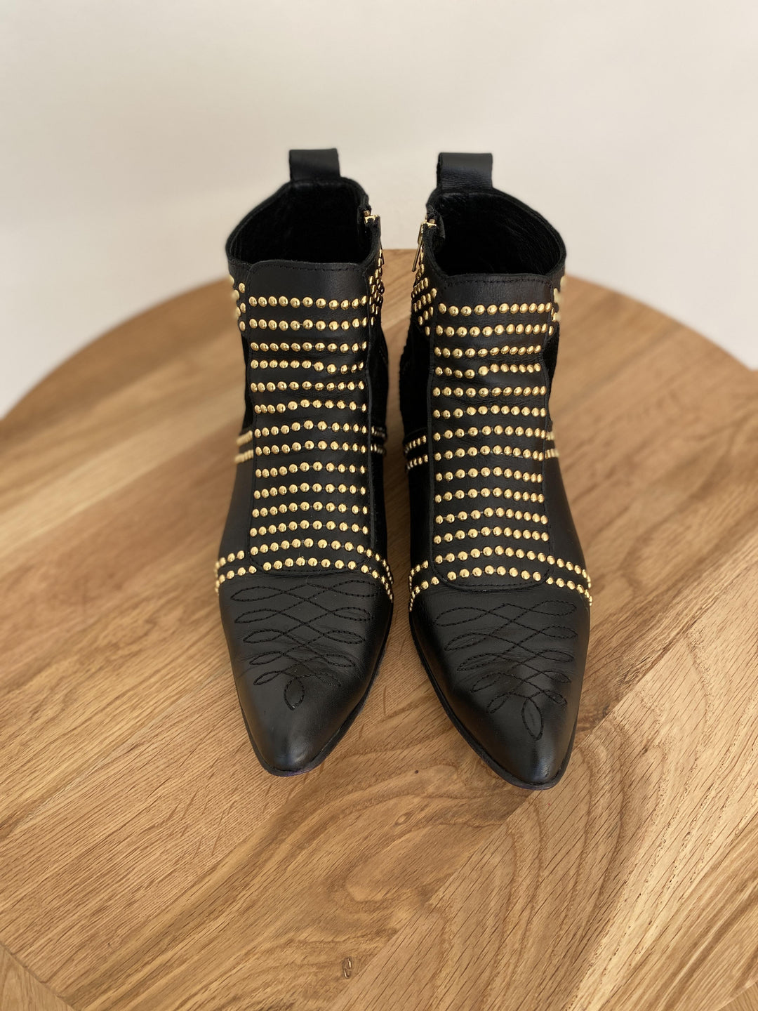 CHARLIE BOOTS GOLD STUDS more sizes available PRELOVEDSTORY