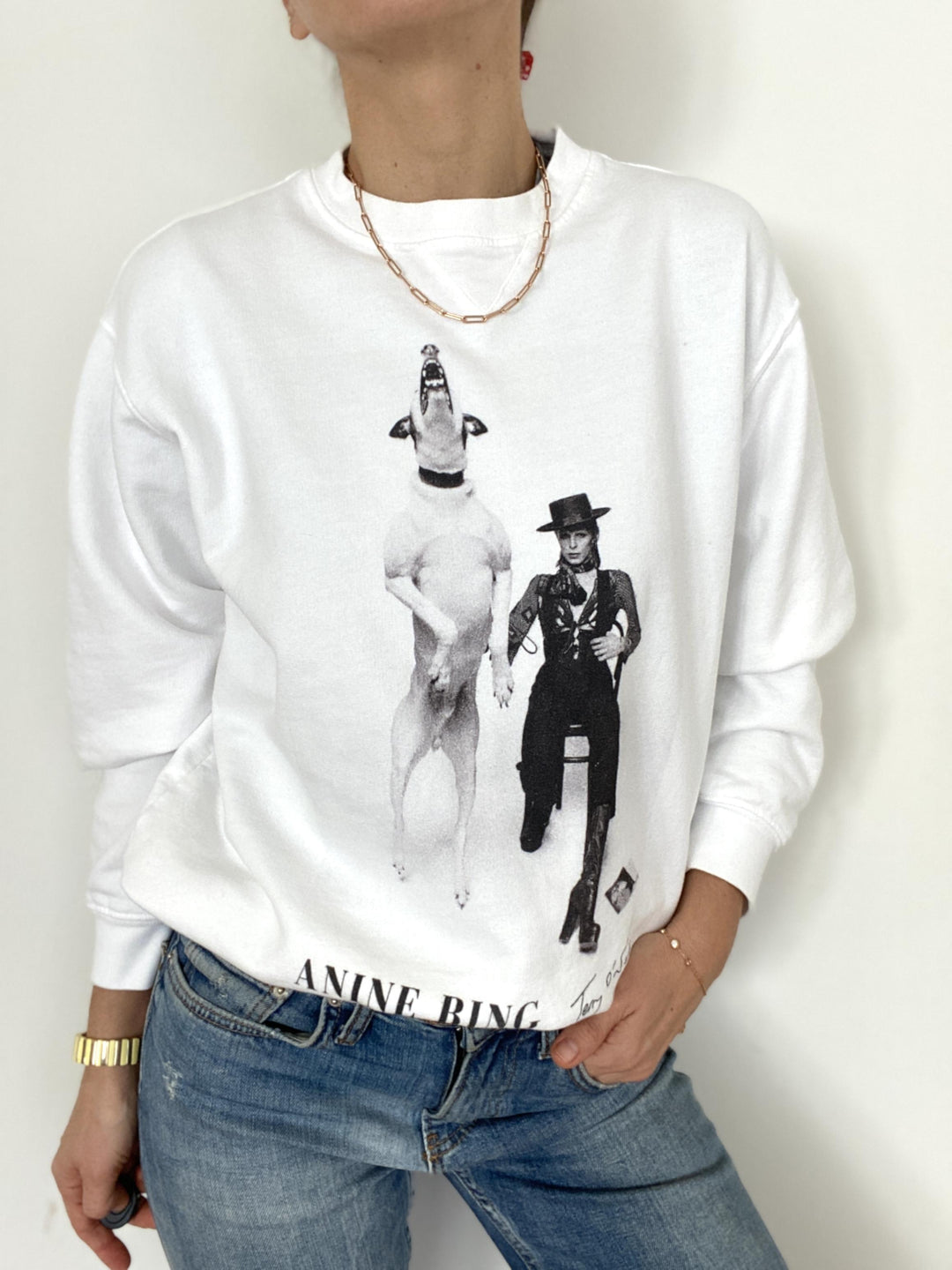 Anine Bing NWT sz S outlet Ramona Sweatshirt David Bowie