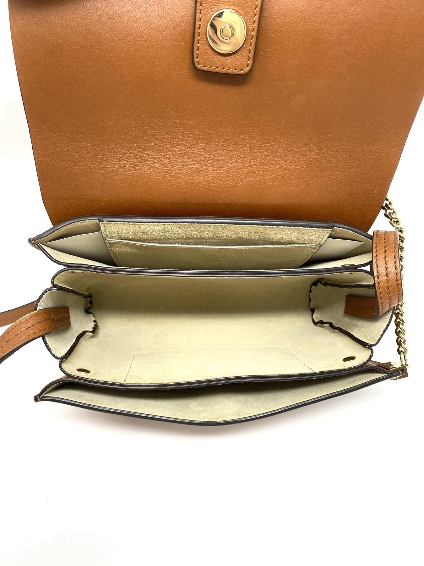 Chloe Faye Small Suede Leather Shoulder Bag Brown
